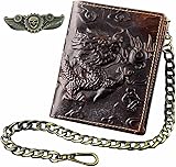 punkman2000 Vintage Dragon Mens Wallet Slim Card Money Purse Wi/Safe Chain