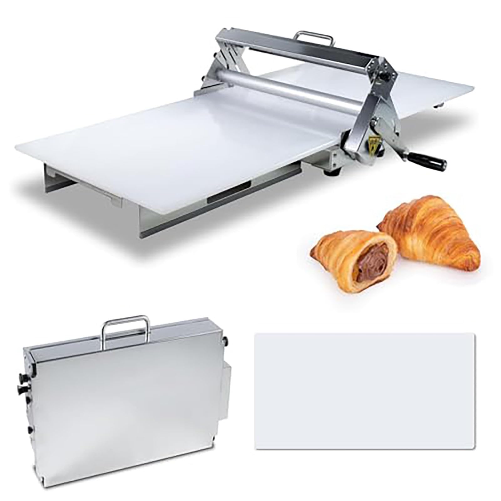 Sfogliatrice Manuale, Spessore Regolabile, Sfogliatrice In Acciaio Inox, Pieghevole, Per Preparare La Base Del Fudge, Impasto Per Pizza Commercial(Model-300)