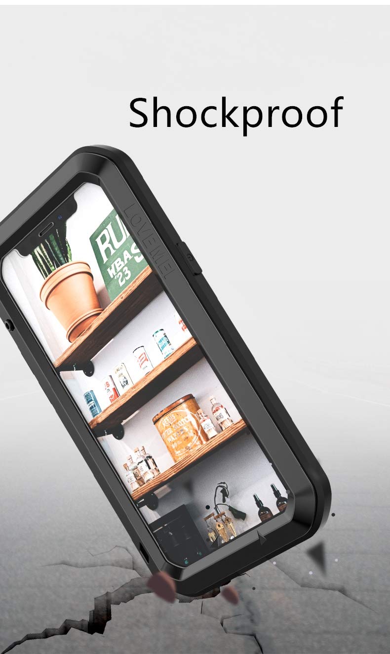 Love MEI Compatible with iPhone 12 Case,Outdoor Sports Military Heavy Duty Metal Cover Waterproof Shockproof Dustproof Full Body Case with Built in