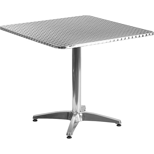 Flash Furniture Mellie 31.5'' Square Aluminum Indoor-Outdoor Table with Base
