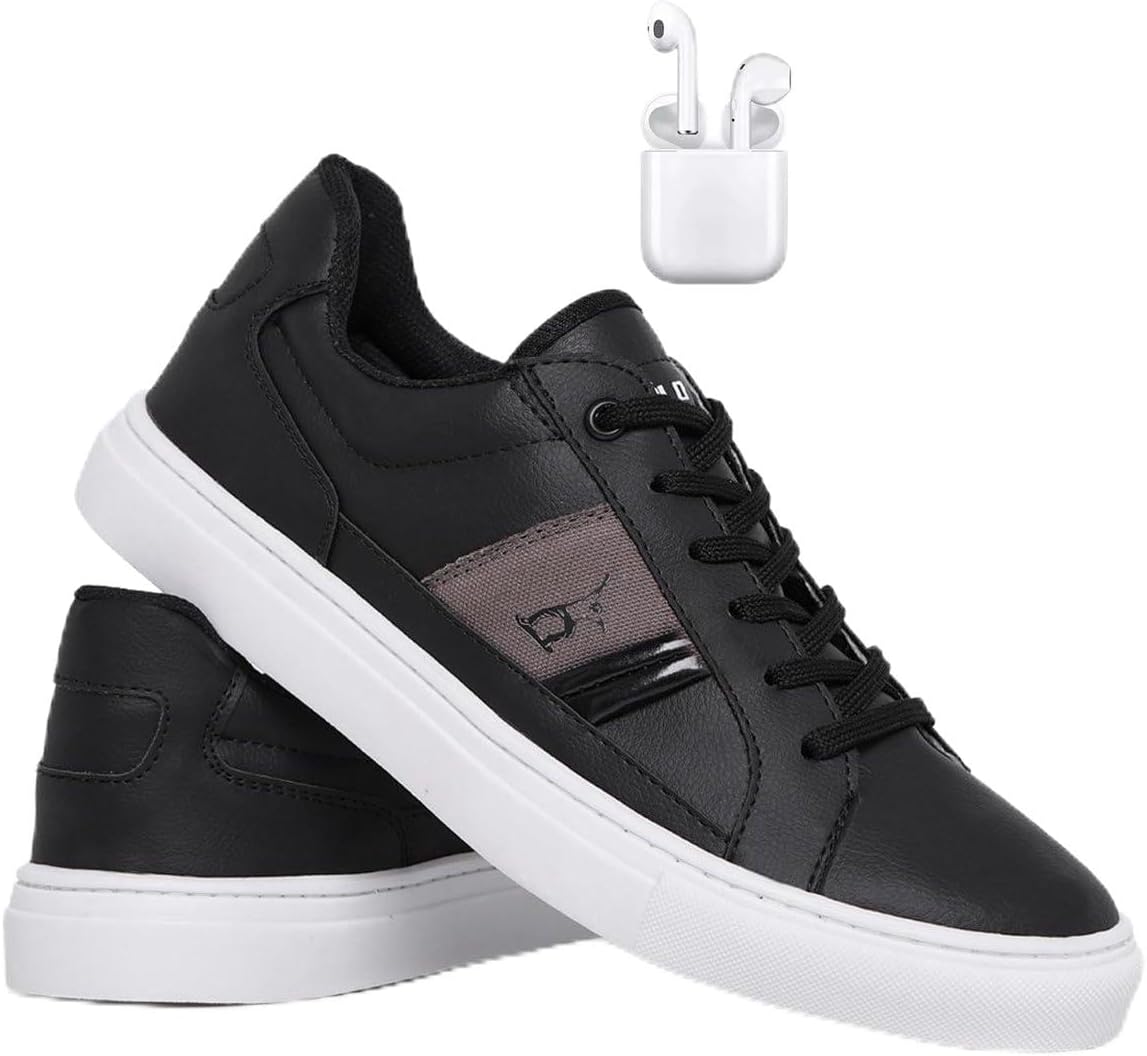 Tênis Masculino Street Skate Casual Clássico Macio Leve + Fone + Relógio