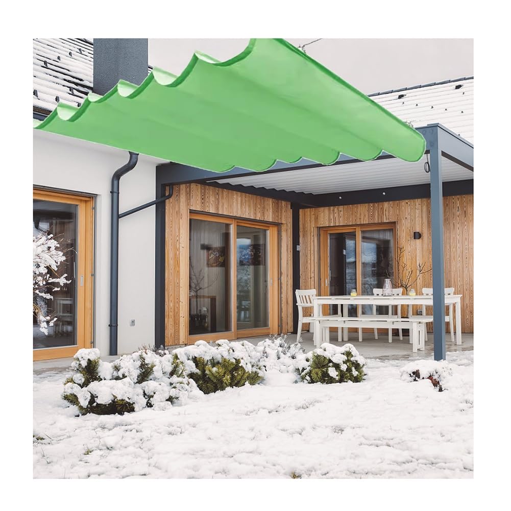 GRRICEPL wasserdichte Pergola-Schattenabdeckung, Versenkbares Vordach Markise, Heavy-Duty Pergolas Patio, für Veranda, Garten, Grill, Gartenlaube(Grün,1.5x5m) Garten