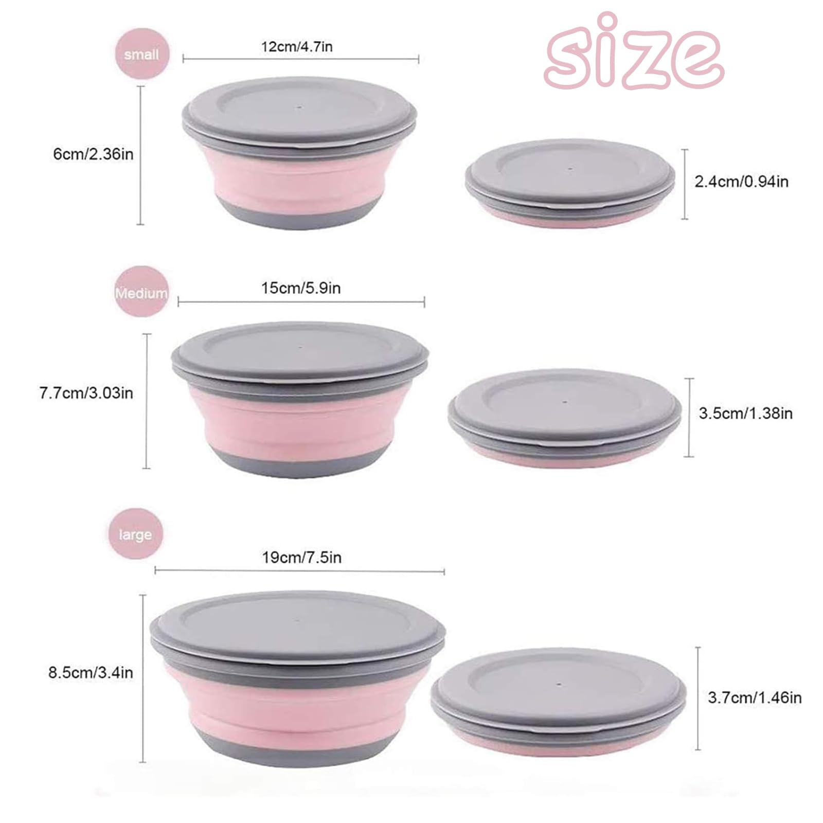 3 Bols Pliables Silicone Roysmart - Idéaux Camping, Pique-nique Et Cuisine Nomade