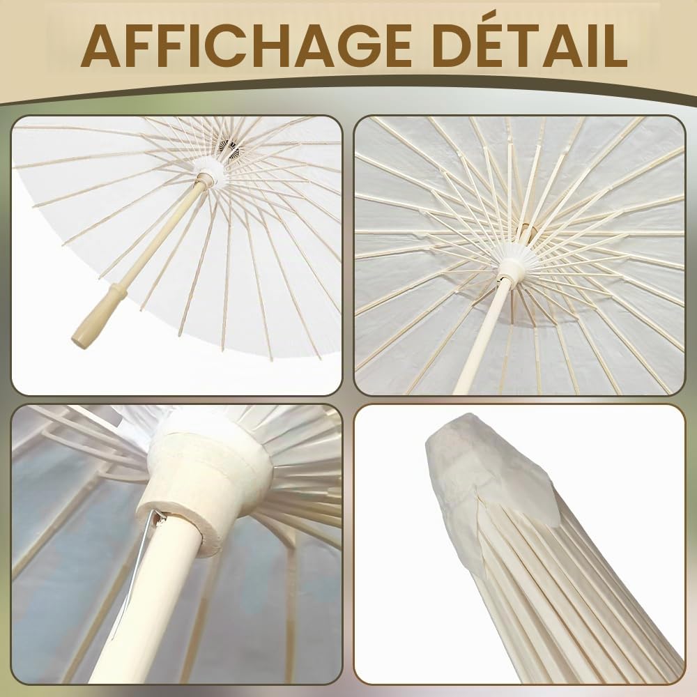 Parapluie décoratif chinois japonais en papier huilé pour décoration de mariage, fête de mariage, 83 cm