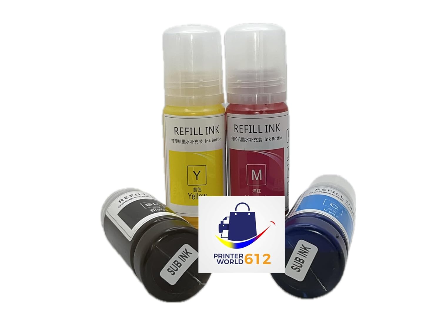 Cartridge-Free Super-Tank Printer with Sublimation Sublimation Heat Transfer Image Printing for T-Shirts Ceramic Mugs Bags and More.