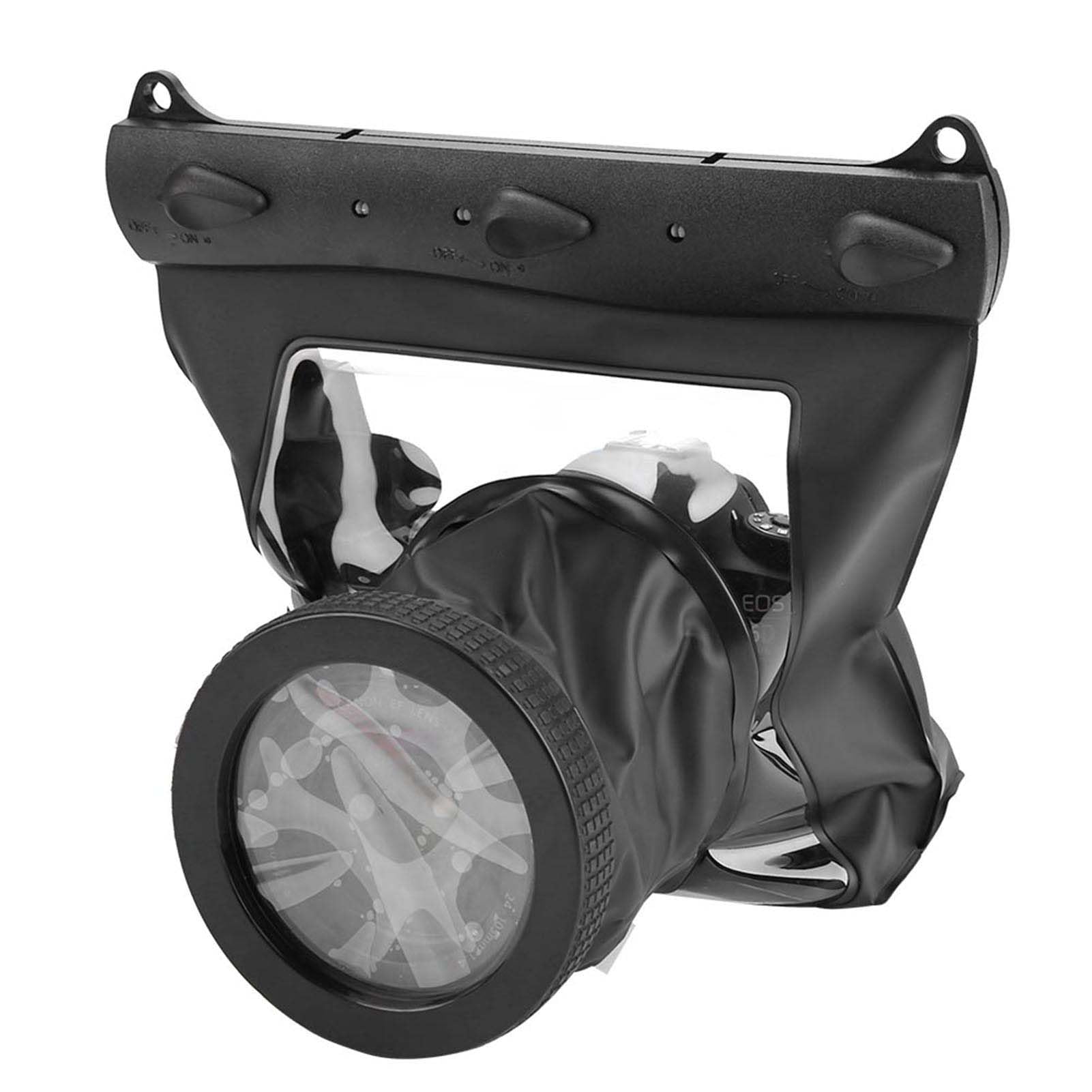 Custodia Impermeabile per Fotocamera, Antiurto Completamente Sigillata, Borsa Impermeabile Subacquea da 20 M, Custodia Subacquea per Fotocamere DSLR (BLACK)