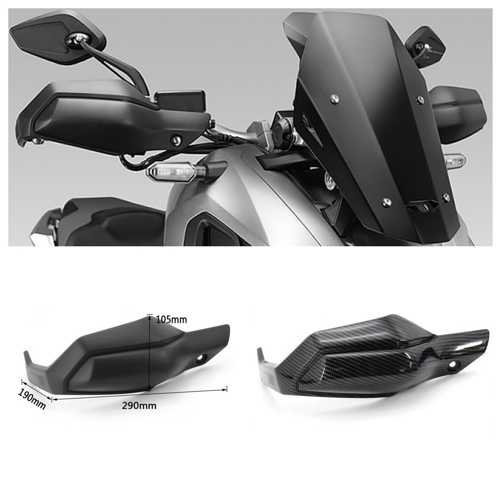 Paramani Moto Cross Adatto per Honda X-ADV 750 XADV XAD750 2017-2020 Paramani Antivento Protezione Manubrio Paramani Moto(White)