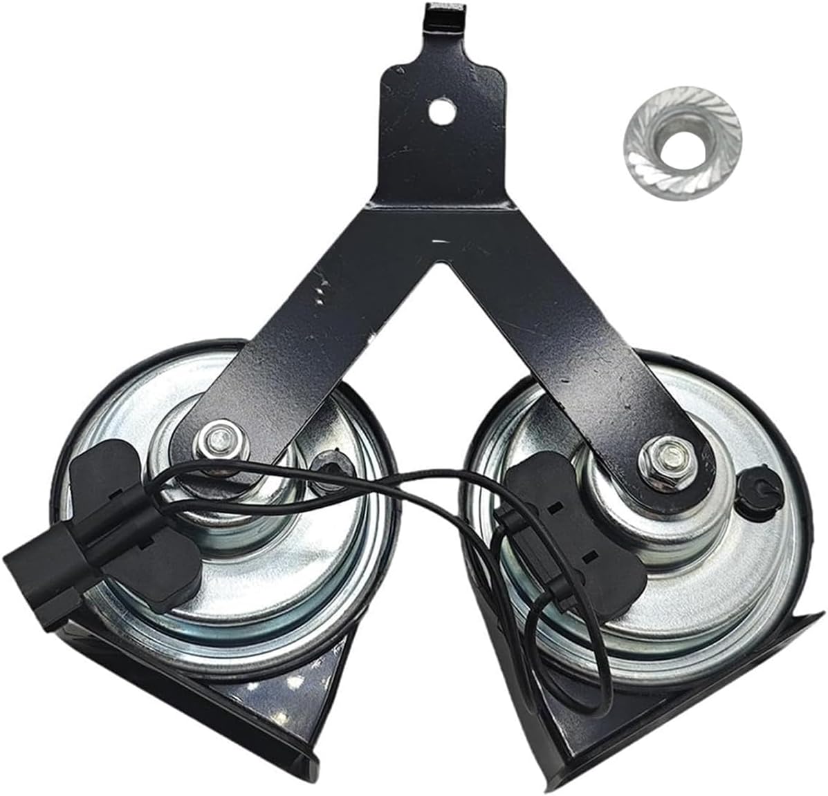 8C2Z-13832-C Dual Horn Assembly With Bracket Fits for Ford F250 F350 F450 F550 2008-2010 E150 E250 E350 E450 2005-2014 12V 410Hz Replace#8C2Z 13832 C, 8C2Z13832C