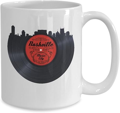 Miniatura 4 de Nashville música City taza  Vinilo Nashville taza de café, 11onza, Blanco