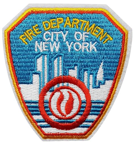 Écusson Pompier Américain New York Patch Thermocollant Army Badge US USA à Thermocollé fer à repasser applique militaire brodé à coudre décoration...