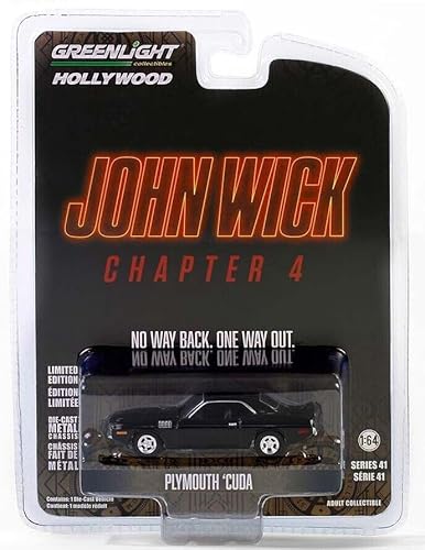 Greenlight アメ車 プリムス クーダ ミニカー 1/64 Plymouth CUDA 1971 映画 ジョン ウィック4 [並行輸入品]