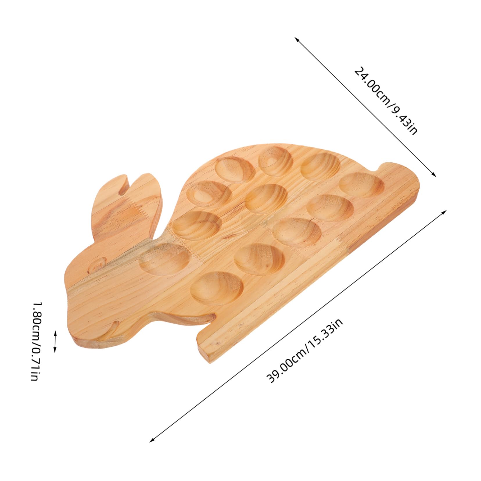 CIYODO Cute Bunny Shaped Wooden Deviled Egg Tray Easter Egg Serving Platter for Appetizers for Parties and Gatherings Natural Wood Color Egg Capacity