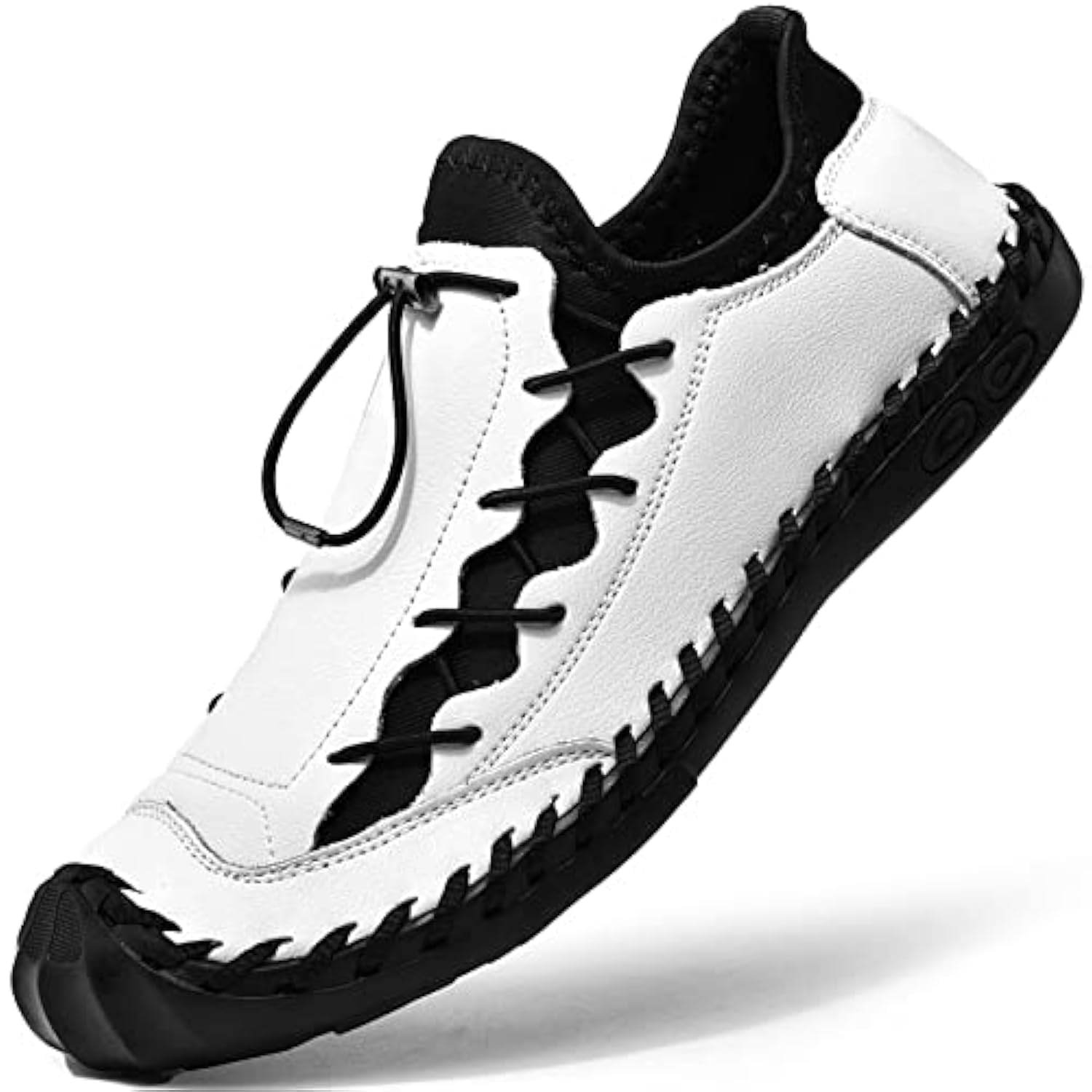 LZDZNMens Casual Shoes for Men's Leather Loafers Boat Dress Driving Men Black Brown Yellow White Big Size Wide Summer Breathable Fashion Walking Work Office Business Male Handmade
