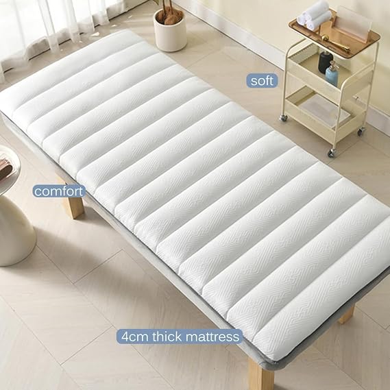 Memory Foam Table Topper 4cm Thick NonSlip Pad with Elastic Band for Spa Salon & Treatment CouchWhite 190 x 70cm Ideal for Beau & Lash Beds