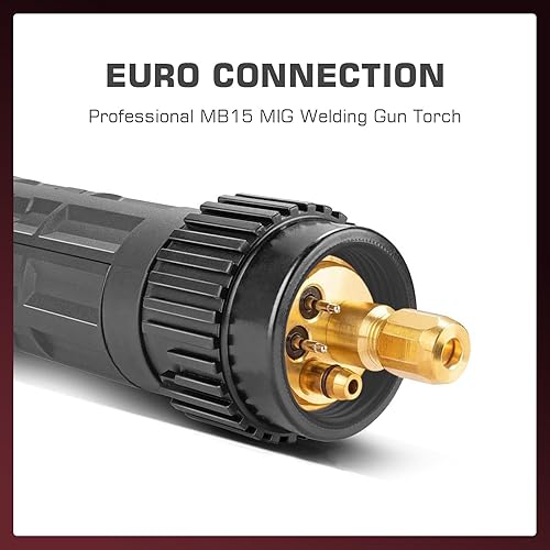 Miniatura 2 de ARCCAPTAIN Antorcha de soldadura MIG 180Amp MB15 15AK Stinger de 10 pies (9.8 ft) de repuesto para antorcha MB15 MIG, conexión Euro