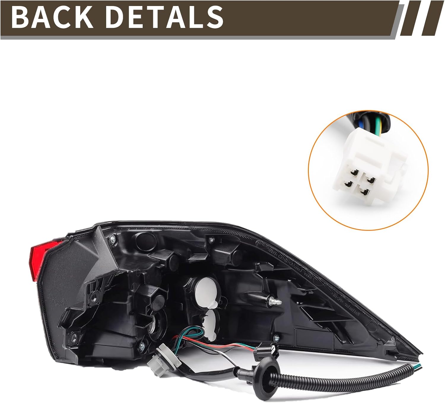 LED Tail Light Assembly Compatible With 2019-2024 Toyota RAV4 Right Passenger Side Outer Brake Tail Lamp W/O bulb Replace 81550-0R090 TO2805148