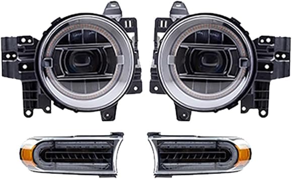 Headlights Assemblies LED Projector Replacement Headlights Halo Set For Toyota For FJ For Cruiser 2007-2015 Passenger And Driver Side Black