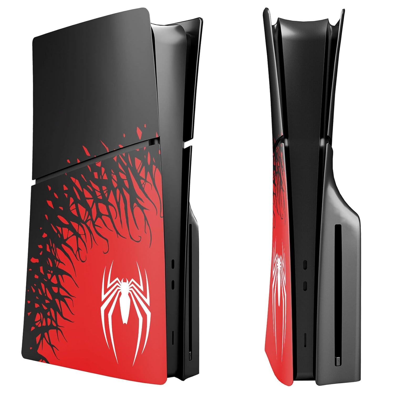 new world faceplates for ps5 slim disc edition,replacement hard case shell cover side plates compatible with ps5 slim cd version special spider edition, accessory for ps5 slim