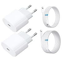 Caricatore per iPhone Doppio da 20W con Cavo Lighting da 2M + Cavo Lighting da 1M