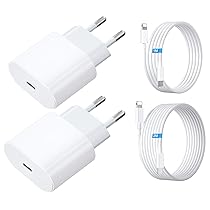 Caricatore per iPhone Doppio da 20W con Cavo Lighting da 2M + Cavo Lighting da 1M, Caricatore USB C per iPhone 14, 13,  12, 11,  X,  8, 7