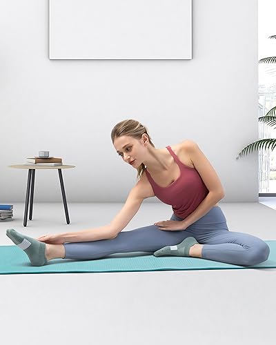 Miniatura 5 de QUEENFUR Calcetines tobilleros para mujer, para correr, no visibles, atléticos, calcetines de compresión para senderismo, 6 pares