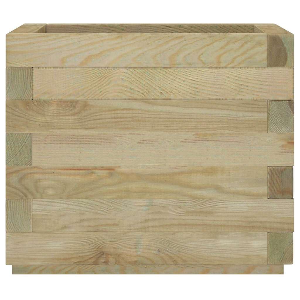 vidaXL Arriate Cuadrado Macetero Maceta Grande de Flores Madera de Pino Impregnada 50x50x40 cm