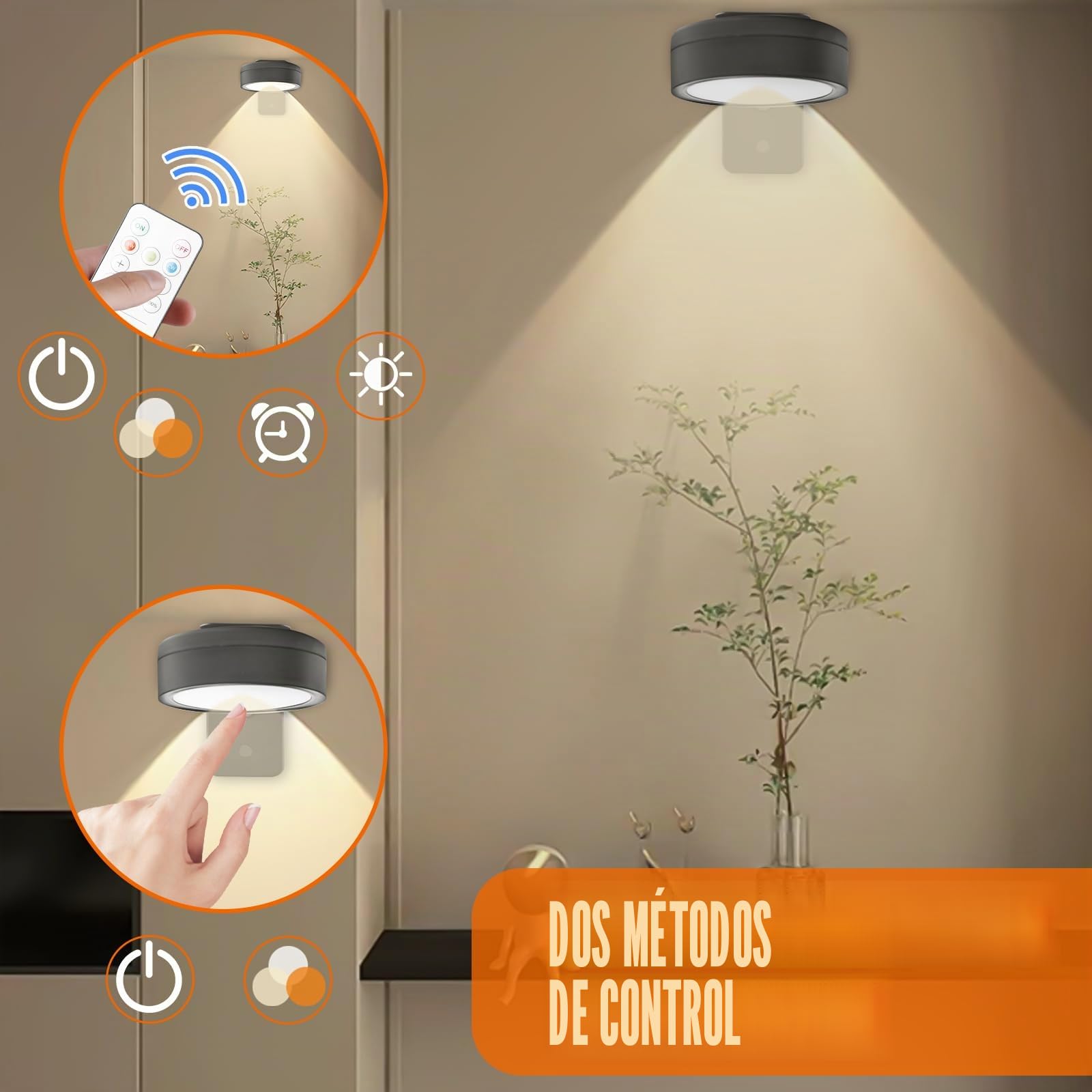 GBKDQQ Juego de 4 luces de imagen, batería con mando a distancia, lámpara de cuadros, luz de pintura, recargable con 3 temperaturas de color, intensidad regulable, indicador de arte LED, iluminación
