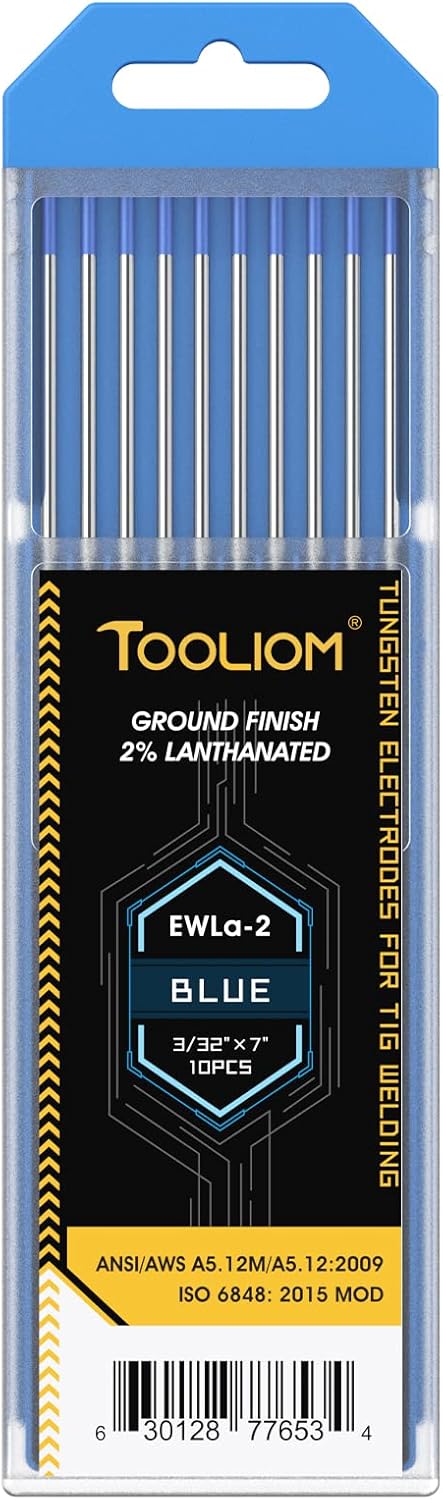 Lanthanated Tungsten Electrodes 10-Pack TIG Tungsten Electrodes 1.6x150mm - 2% Lanthanated Blue Tip Welding Rods Tungsten Electrode Size
