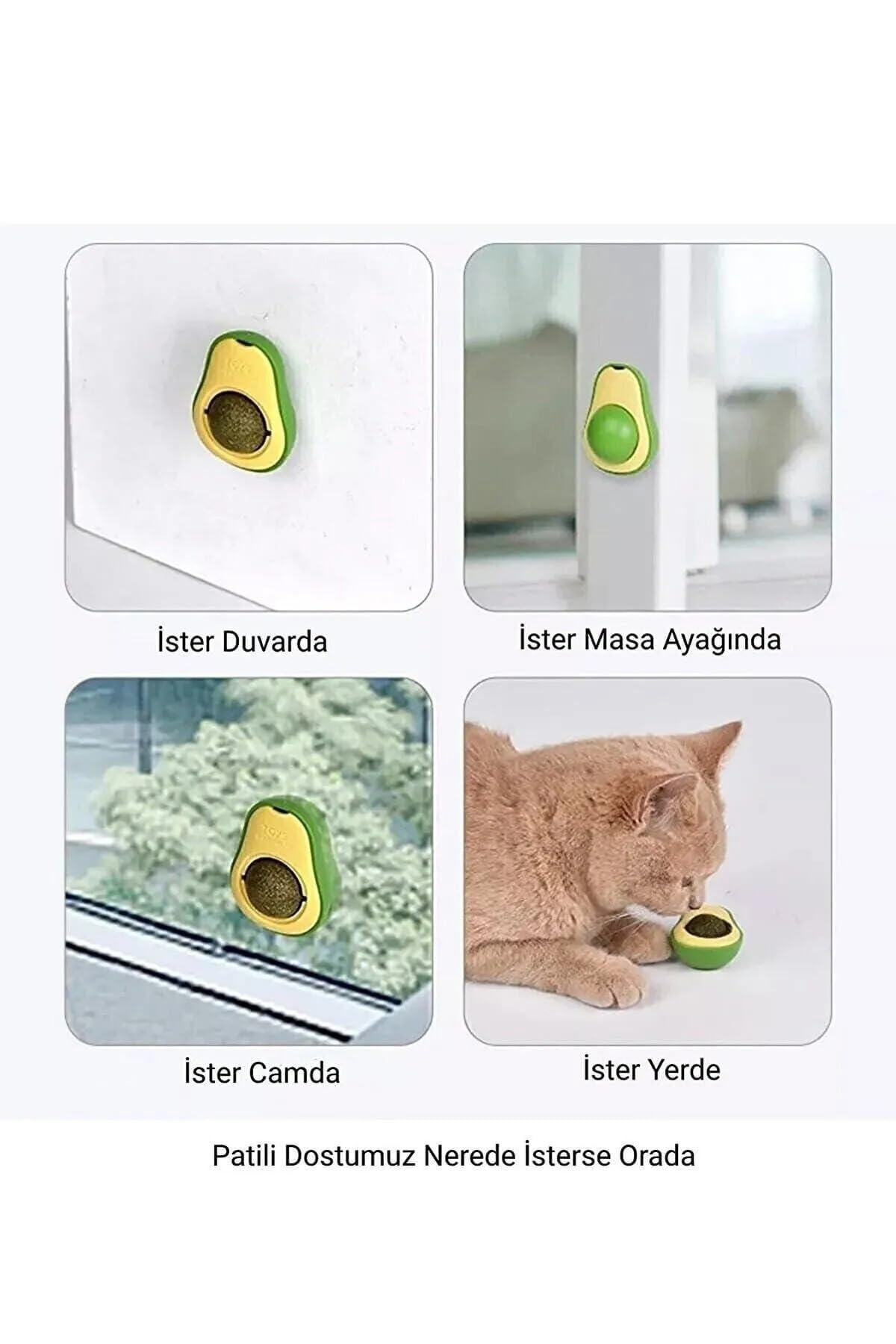 Pribor Avokado Catnipli Kedi Çimi Topu Avokado Kedi Nanesi Oyuncağı