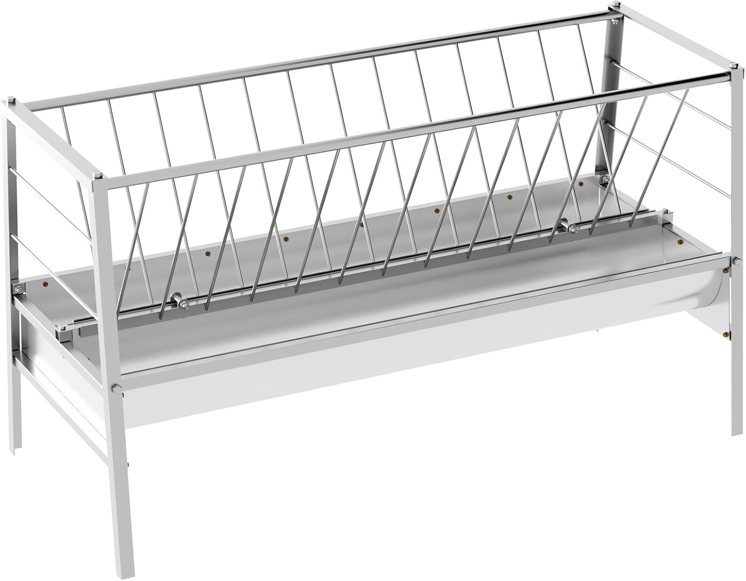 Goat Feeder, 92 Gallon Hay Feeder, Alloy Steel Livestock Hay Feeder, Sheep Feeder Trough for Barn or Outdoor Use, Free Returns!