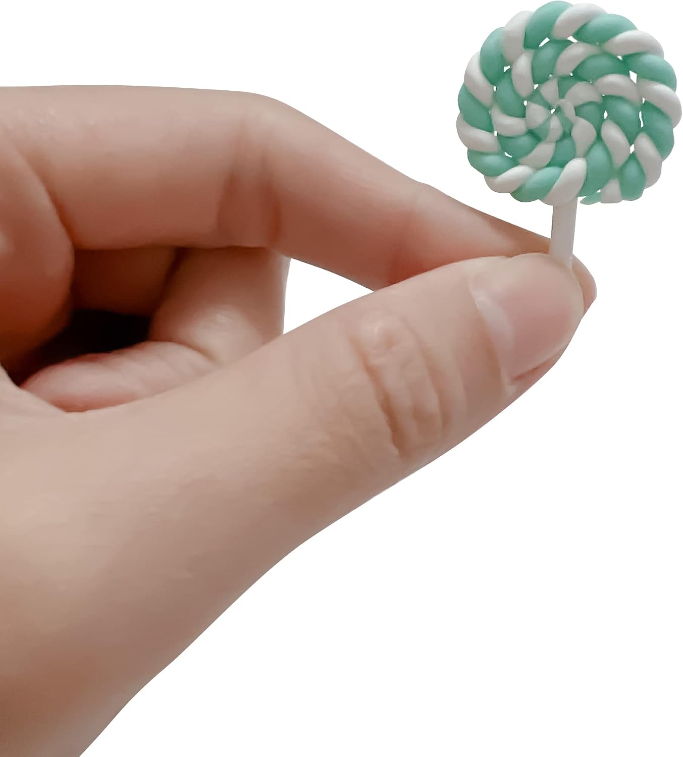 100pcs Miniature Candy Lollipop Decor Mixed Polymer Clay Sets for Childs Pretend Kitchen Play Cooking Game DIY Party Doll House Accessory
