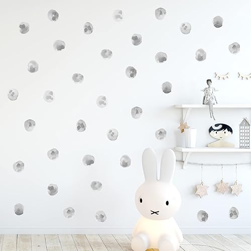 Miniatura 8 de ROFARSO 120 calcomanías de 2.2 pulgadas, diseño de lunares de acuarela azul marino, calcomanías de pared, bricolaje, removibles, despegar y pegar,