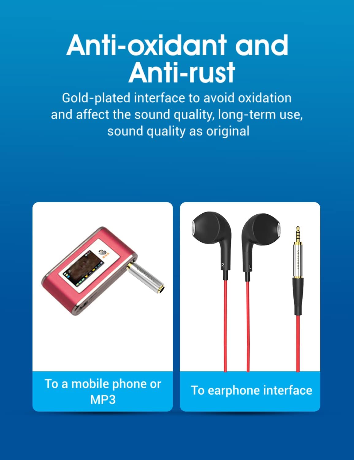 Vention 3.5mm Female to 2.5mm Male Audio Adapter Converter Premium Quality Headphone Earphone Headset 2.5mm to 3.5mm 3 Ring Jack Stereo or Mono 2 Pack : Electronics