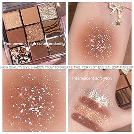 AMY\'S DIARY Dark Brown EyeShadow Palette, Copper Eyeshadow glitter brown matte Shimmer Makeup,Hazel Eyes Eyeshadow Palette,smokey eye eyeshadow palette waterproof Long Lasting