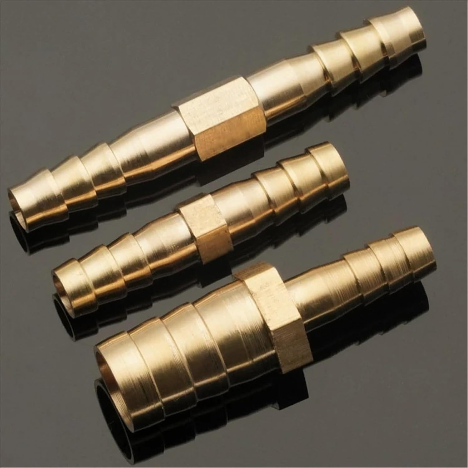 Brass Straight Hose Pipe Fitting Equal Barb Gas Copper Barbed Coupler Connector Adapter 1Pcs(12-6mm)