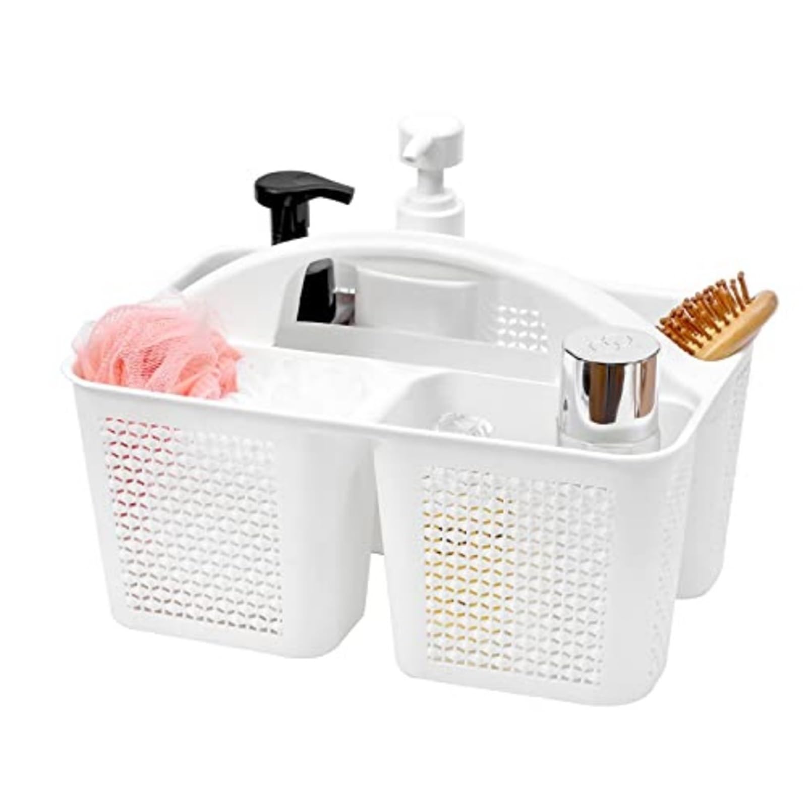WSQHAO 2Pcs Plastic Portable Shower Caddy Bucket, Cleaning Basket With Handle Compartments Storage Organizer For Bathroom for Shower(Color8)
