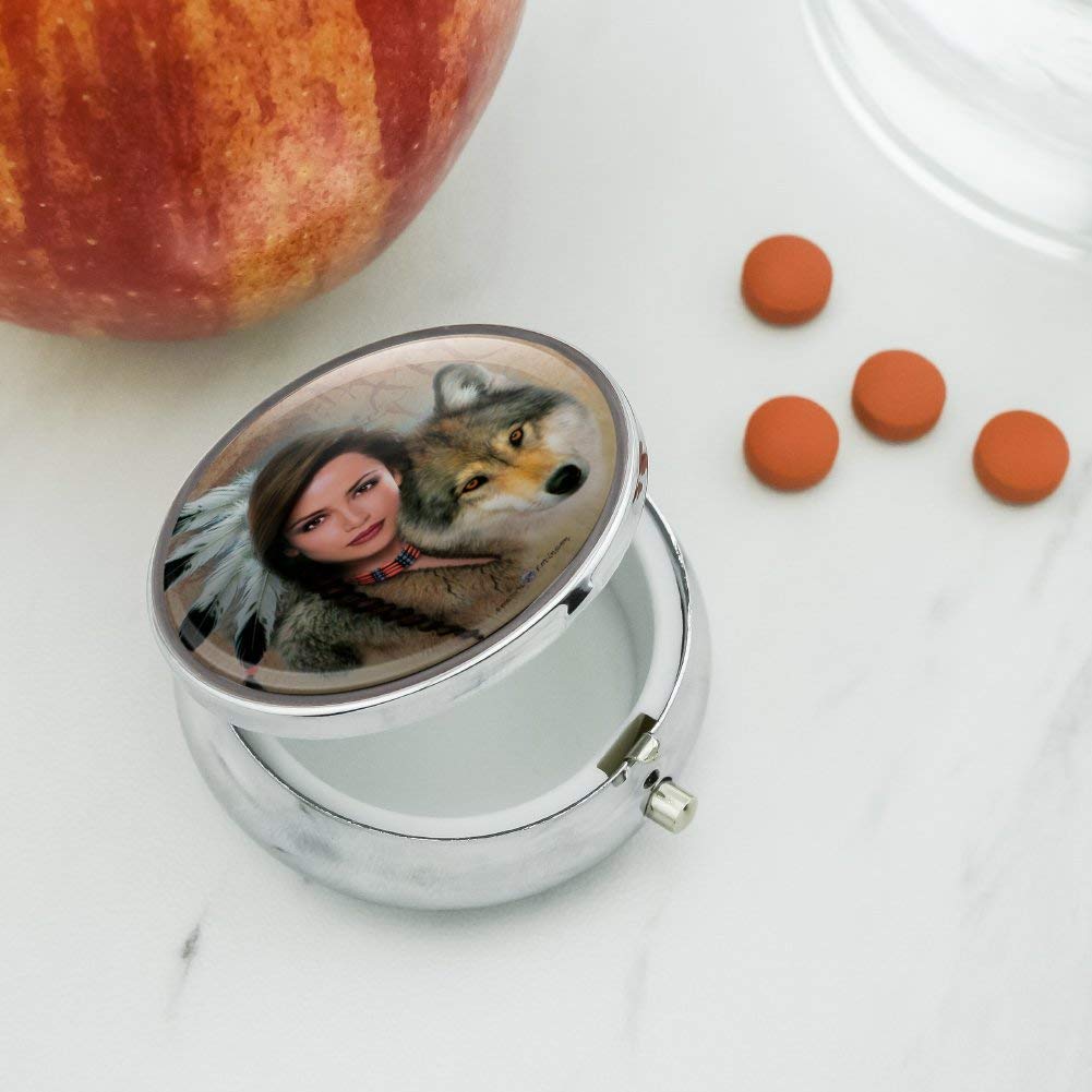 Spirit of The Wolf Native American Pill Case Trinket Gift Box