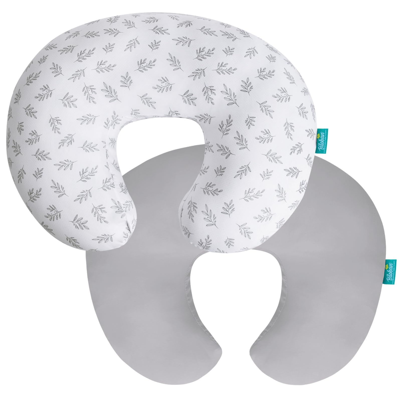 Biloban Nursing Pillow Cover 2 Pack Fit for Boppy Pillow, Breathable & Skin-Friendly Nursing Slipcovers for Breastfeeding Mom, Comfortable & Machine