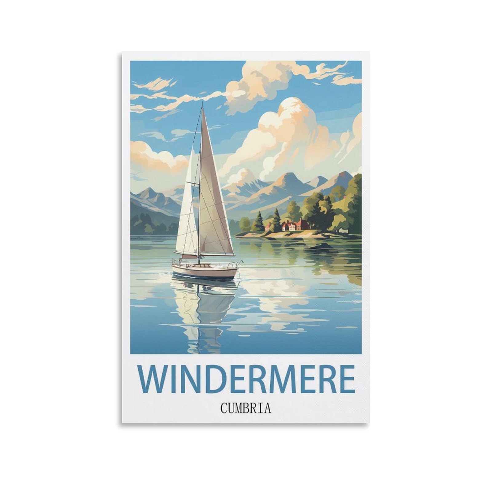 Metal Tin Sign Windermere Cumbrias Garden & Kitchen Poster, Inspirational Sign Home Wall Art Decor for Home Kitchen Bar Club Decoration 30x30cm
