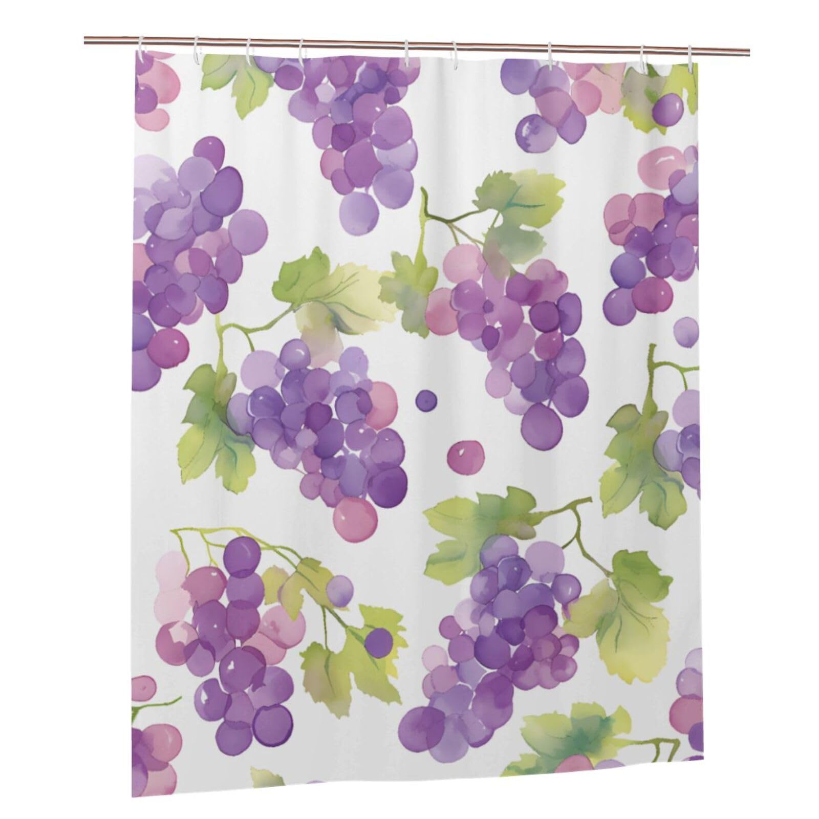 Rideau de douche imperméable pour une salle de bain moderne et relaxante au motif feuilles de raisin