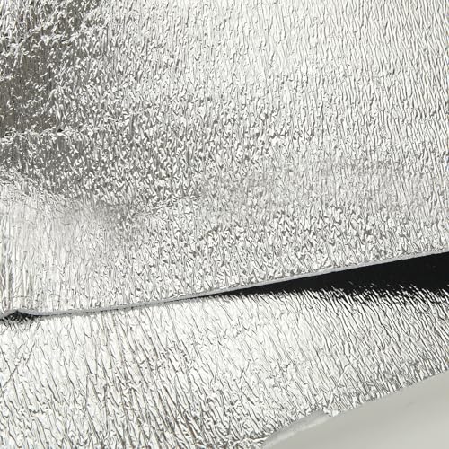 YOUNTHYE 2 Rolls 39\"x6.6ft 3mm Reflective Insulation Foam Core Radiant Barrier Double Aluminum Foil Cold and Heat Shield Thermal Insulation for Walls, Roofing, Windows - Thumbnail 4