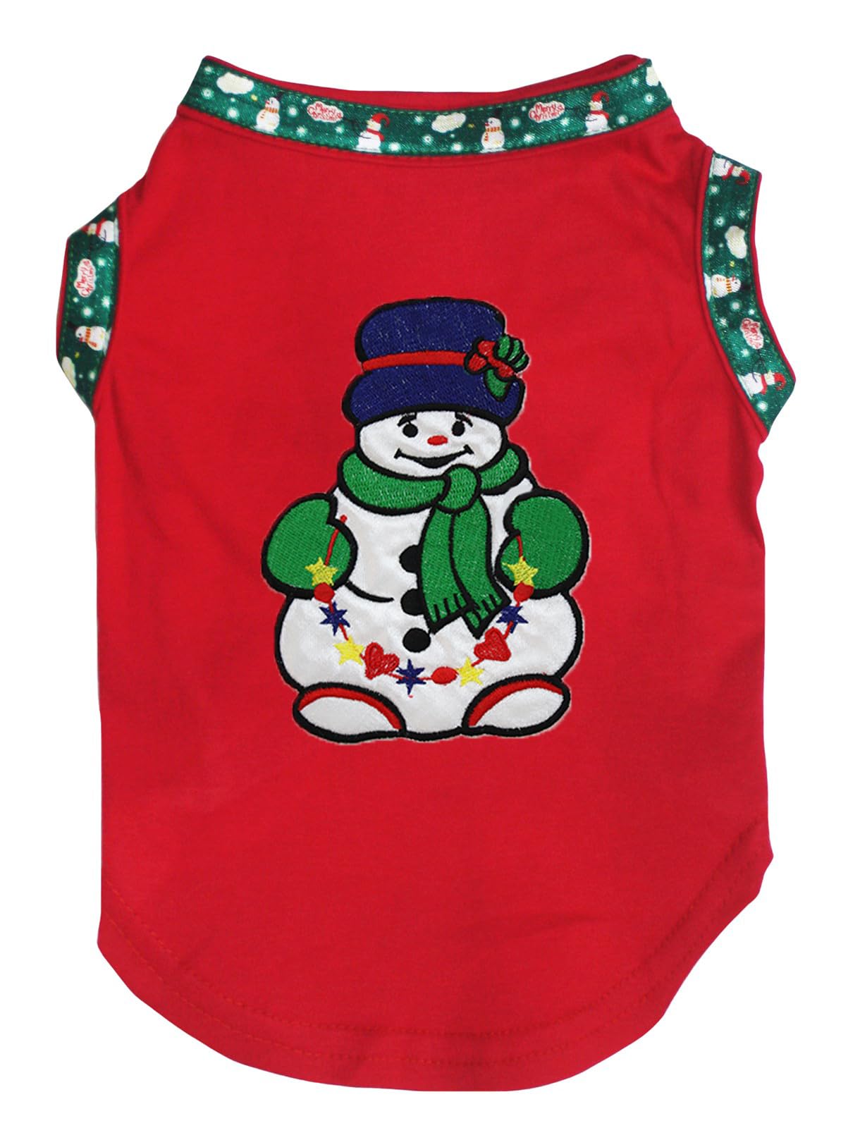 Chemise chien bonhomme de neige rouge XXL pour les fêtes de Noël