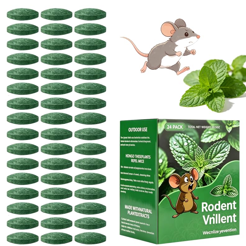 48PCS Peppermint Oil Rodent Repellent Balls with Mesh Bag, Natural Plant Pest Deterrent for Mouse Squirrel Ant Roach, Safe Indoor & Outdoor Pet-Friendly Pest Control，48PCS