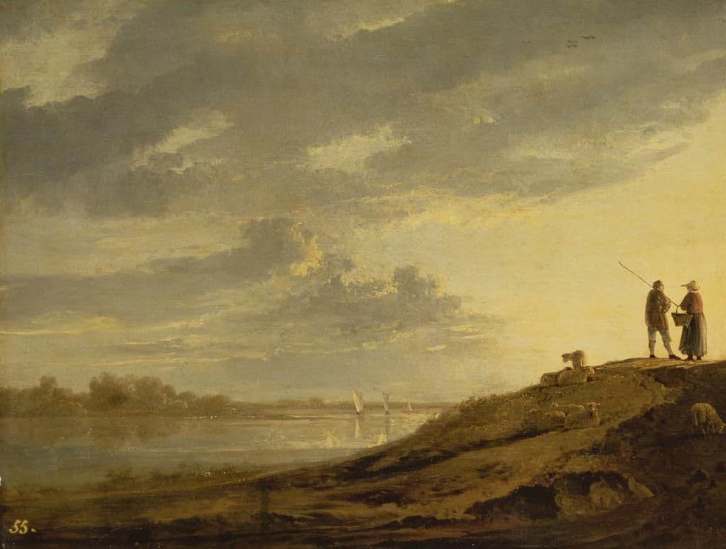 Affiche impression d'art paysage coucher de soleil rivière Aelbert Cuyp 60x90 - 5