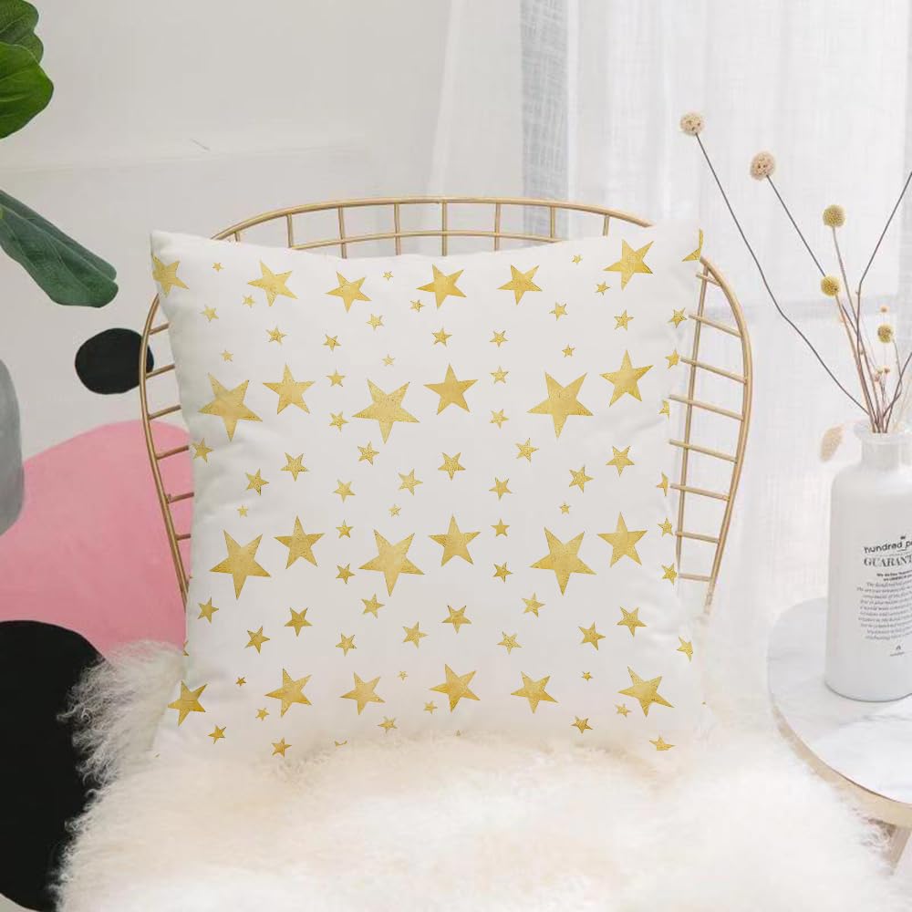 HYOSXW Cushion Cover,Throw Pillow Case Home Decorative for Living Room Bedroom Sofa Chair 16X16 Inch,Gold stars seamless pattern background vector illustration,Pillowcase 40X40cm