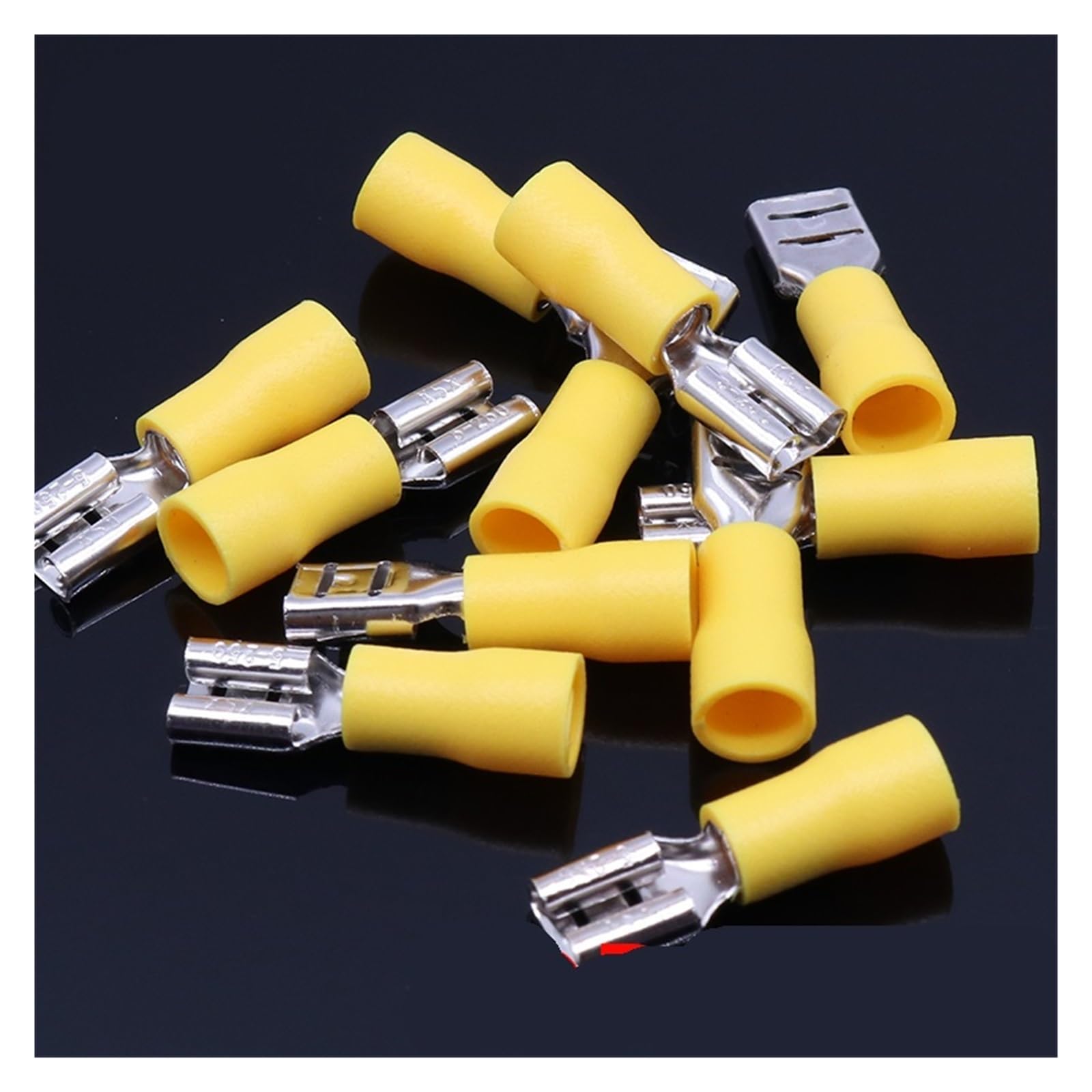 REIUAFWYGV FDD5.5-250 FDD5-250 Female Insulated Electrical Crimp Terminal for 4-6mm2 wire Connectors Cable Wire Connector 100PCS/Pack FDD