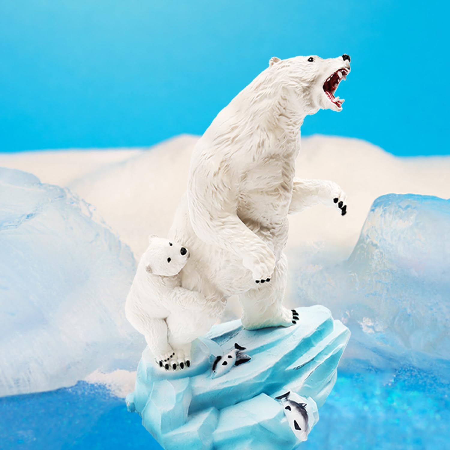 Amazon.co.jp: 7インチ ホッキョクグマ 置物 手描き 樹脂 シロクマ