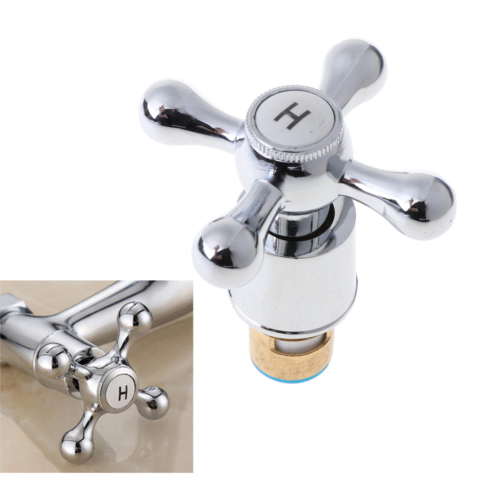 Maniglia del Rubinetto 1 Set Maniglia a Croce in Rame Maniglia del Rubinetto del lavandino del Bagno per la Cucina Accessorio per Il Bagno