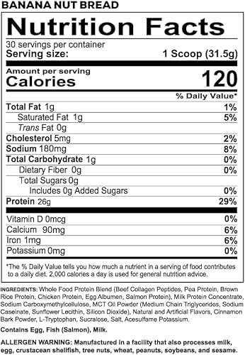 Miniatura 2 de REDCON1 MRE Lite Proteína en Polvo de Alimentos Integrales, Pan de Plátano y Nueces - Reemplazo de Comida Bajo en Carbohidratos y Sin Suero