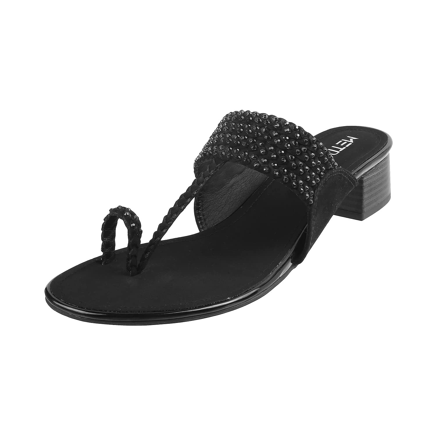 Metro Womens Synthetic Black Slip Ons (Size (7 UK (40 EU)) (B09X795VVC) Amazon Price History, Amazon Price Tracker